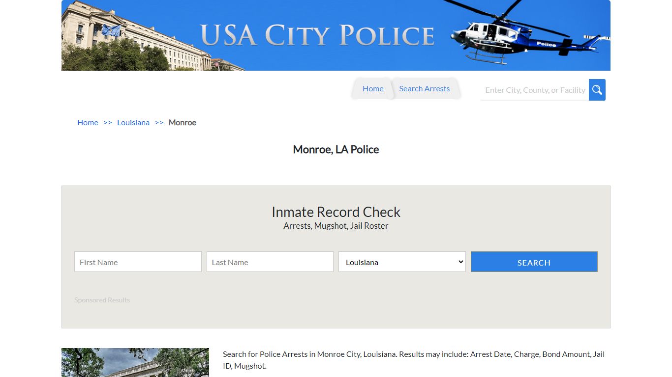 Monroe, LA Police | Jail Records