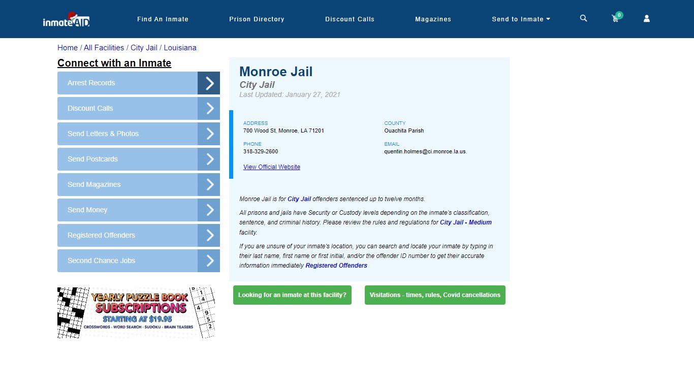 Monroe Jail | Inmate Locator